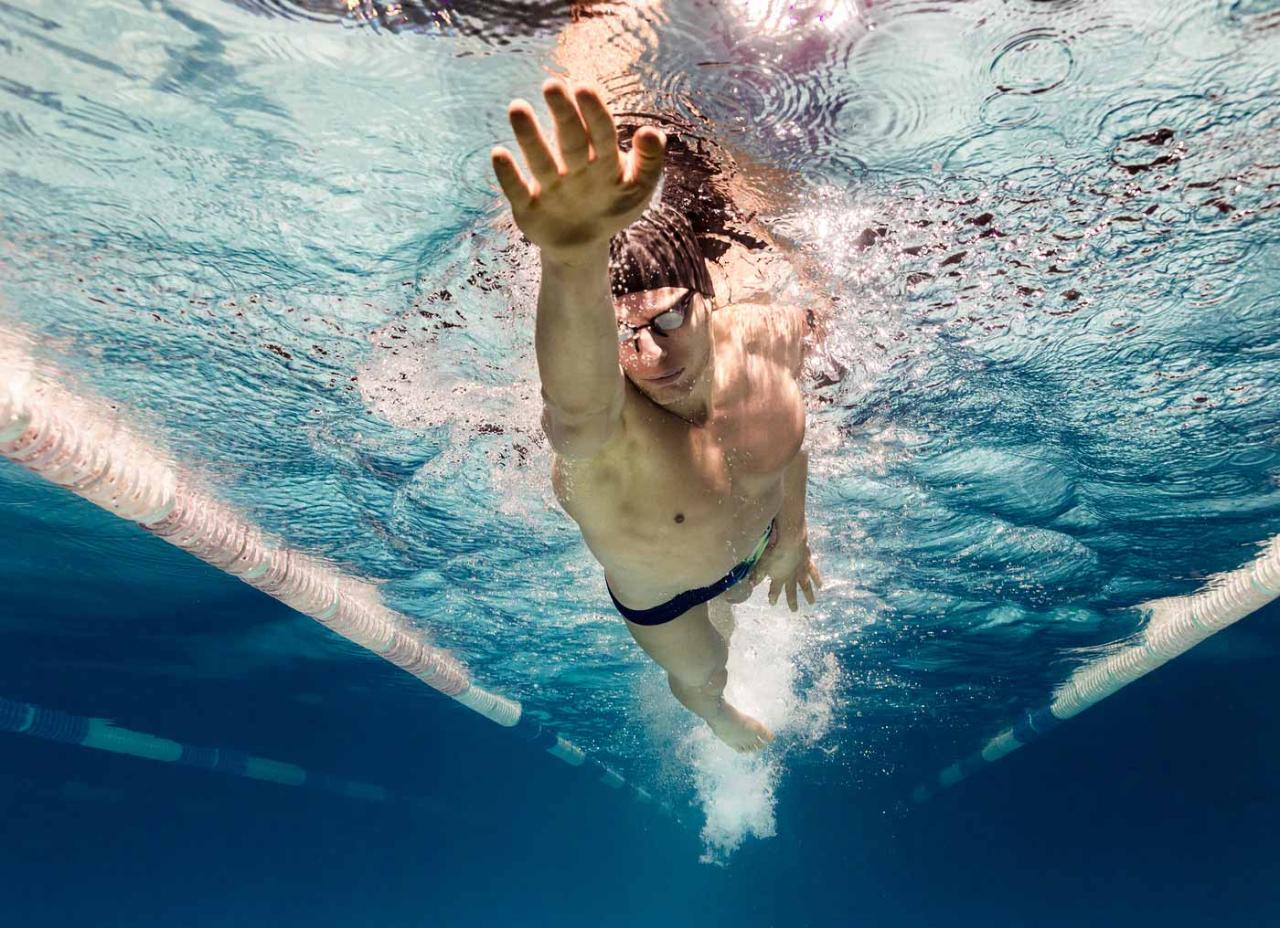 What muscles work when swimming?  What exactly does swimming develop?
